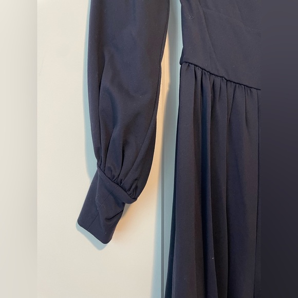 Susana Monaco Open Back Puff Sleeve Romper Sz XS in Midnight Navy - Picture 6 of 9